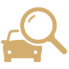 Car inspection magnifying glass icon